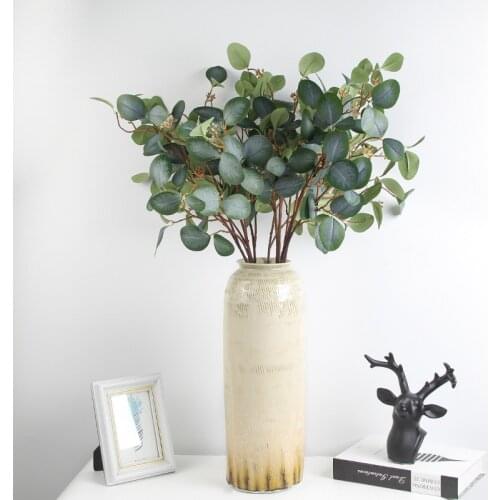 Artificial Flower Simulation Plant Paris Eucalyptus Leaf Single Branch Money Leaf Floor Decorative Artificial Flower