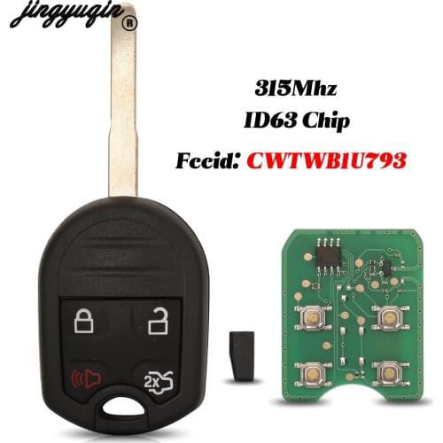 Jingyuqin 3 BNT For Ford C-Max Escape F350 Fiesta Focus Transit Connect 315Mhz ID63 Chip CWTWB1U793 Remote Car Key HU101 Blade
