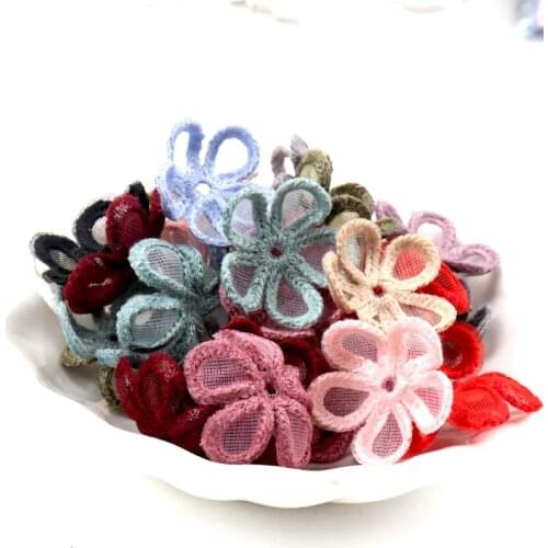 10pcs Beautiful Lace Flower Applique Trim Embroidered Lace Patches For Handmade Garment Accessories Decoration Sewing DIY 25mm
