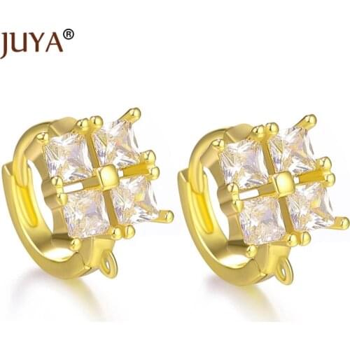 Creative Shiny Austrian Crystal Hoop Earring Findings For DIY Jewelry Making Earring Clasps Accessories