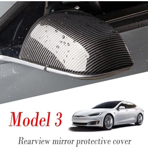 For Tesla Model 3 Rearview Mirror Cover Caps Car Heating Mirror Protection Stickers Automotive Goods Decoration Accessories
