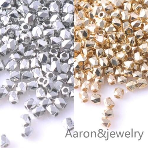 4x3.5mm 500pcs Gold and Silver CCB Square cuboid Seed Spacer Beads For Jewelry making DIY YKL0347X
