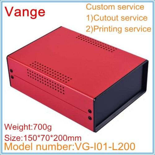 1pcs/lot industrial control metal enclosure cases 150*70*200mm iron diy enclosure with ABS plastic panels for power project