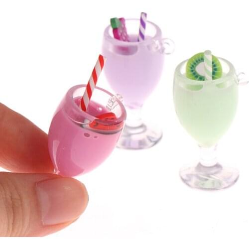 5Pcs 1/6 Scale Dollhouse Miniature Food Macaron Fruit Drink Goblet Bottle for Blyth Barbies Dollhouse Miniture Toys