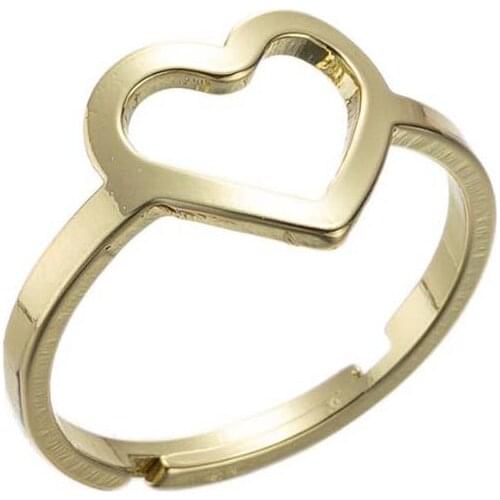 Fashion Gold Silver Color Female Heart Shaped Engagement Wedding Ring Female Women Couple Party Jewelry Gift Steampunk Viking
