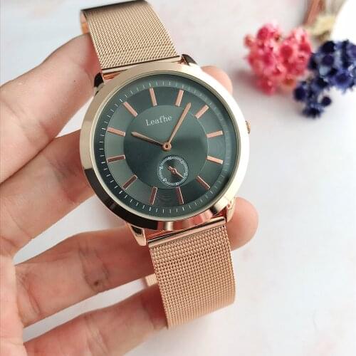 Fashion womens Watches Stainless Steel Material Brand Quartz Watch Black Boy and girl couple Clock Montre Femme reloj mujer