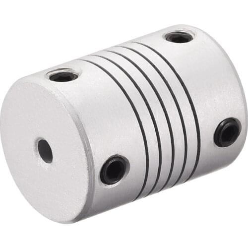 Uxcell 3mm to 6mm Aluminum Alloy Shaft Coupling Flexible Coupler Motor Connector Joint L25xD19 Silver