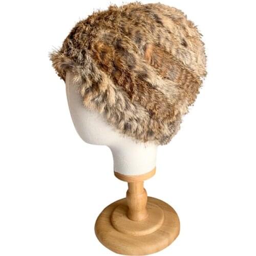 New rabbit fur hats autumn and winter new warm knit caps solid color fashion real fur cap vintage beret
