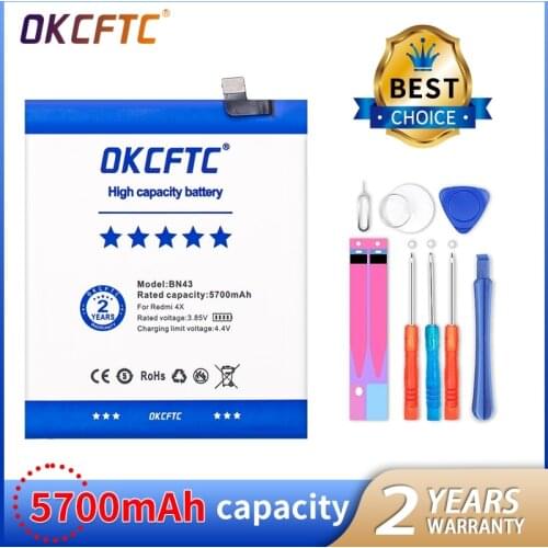 Orginal BN43 Battery 5700mAh For Xiaomi Redmi Note 4X / Note 4 global Snapdragon 625 High Quality BN43 Battery