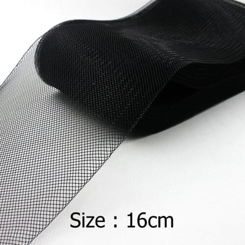 16cm Flat Stiff Plain Hard Crins Horsehair Crinolines Braid For Making Dress And Hat Black White For Choose 100yard/lot