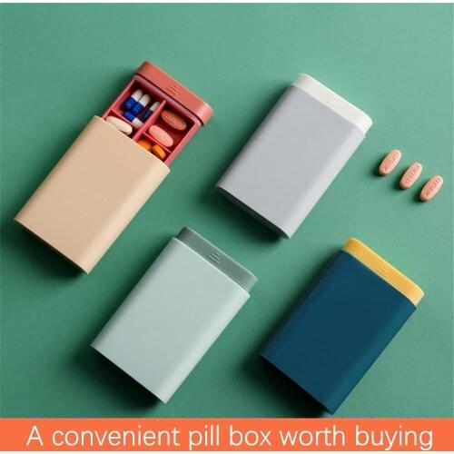 Portable Pill Box Travel Storage Box Weekly Tablet Pill Box Dispenser Medicine Box Independent Lattice Pill Box