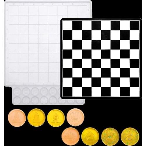 1 Set Transparent Silicone Mold For Making International Chess DIY Epoxy Resin Jewelry Pendant Decor Tool Candy Chocolate Mould