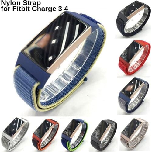 Nylon Loop Wrist Strap for Fitbit Charge 4 Magic Stick Band Watch Strap for Fitbit Charge 3 Watch Bands Adjustable Wristband
