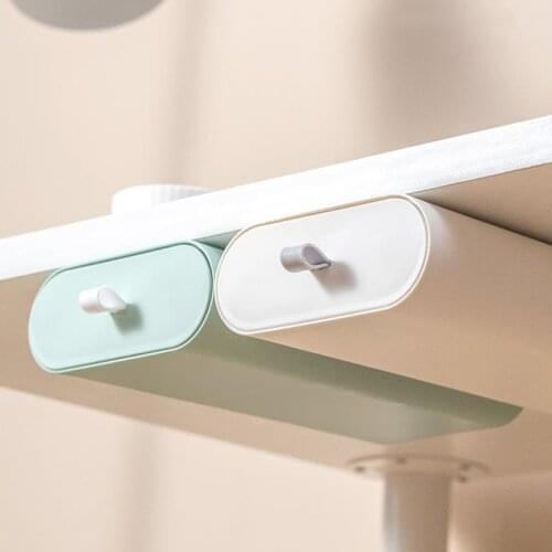 Self Stick Pencil Tray Desk Drawer Under Pencil Tray Remote Control under-drawer storage box Key Mask Organizer Storage Box