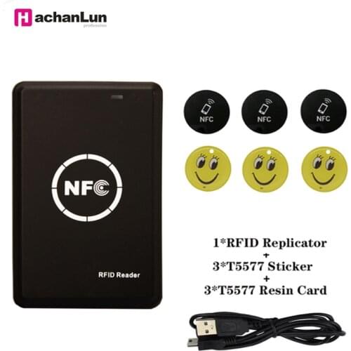 NFC Smart Card Reader Writer RFID Copier Duplicator Black USB Programmer Key fobs Card ID IC Stickers Epoxy Card Copier