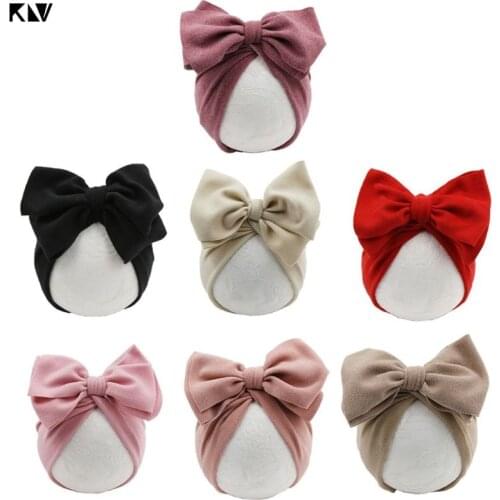 Baby Hat Girls Bows Turban Hats Infant Photography Props Cotton Kids Beanie Baby Cap Accessories Children Hats Newborns Bonnet
