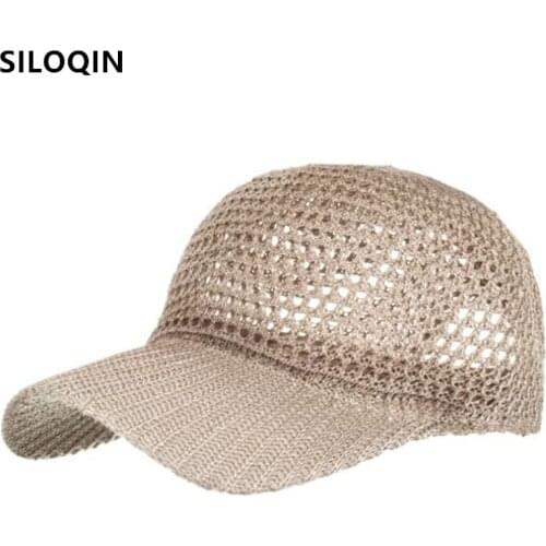 SILOQIN adjustable size womens hat mesh cap hollow out breathable baseball caps new summer ventilation sports cap snapback hats