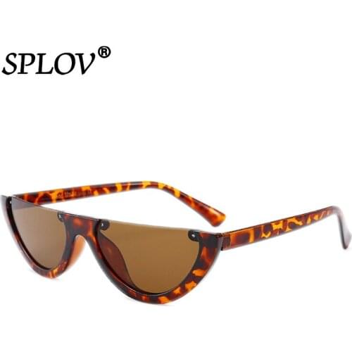 Vintage Half Frame Sunglasses for Women Men Semi-Rimless Sun Glasses Retro Leopard Shades Male Female Fashion Eyewears