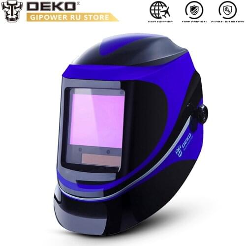 DEKO MZ232 Solar Powered Welding Helmet Auto Darkening Professional Hood Wide Lens Adjustable Shade Range 4/9-13 for Mig Tig