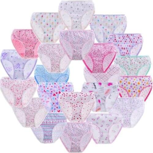 60pcs/LOT Cotton Panties Girls Kids Short Briefs Children Underwear Underpants Suit 1-12Y