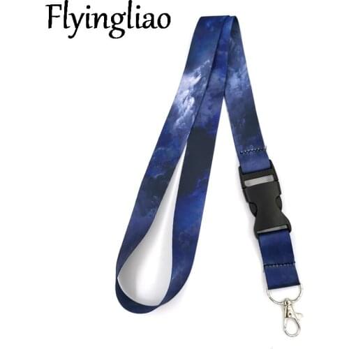 Nebula Starry Sky Keychain Lanyards Id Badge Holder ID Card Pass Gym Mobile Phone Badge Holder Key Strap Webbings Ribbons Gifts