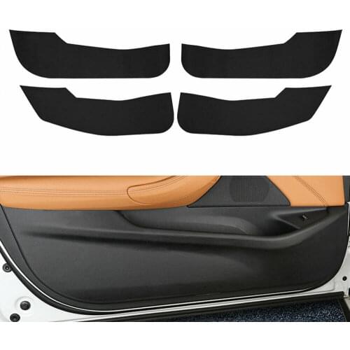 Carbon Fiber/Black/Brown PU Leather Style Car Door Anti-Kick Cover Mat Pad For BMW 5 Series 2018