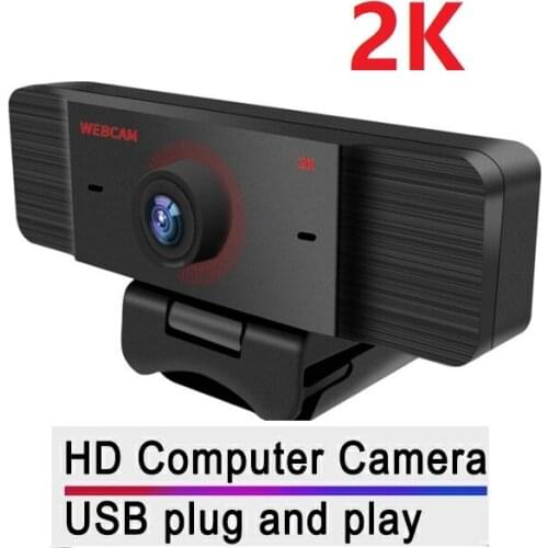 Webcam 2K Full HD Web Camera Built-in Microphone Rotatable USB Plug Auto-Focus Conference PC Webcam For PC Mac Laptop Desktop