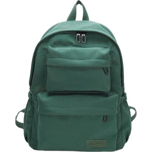New Korean Large-capacity Outdoor Backpack Boys Girls Solid Color School Bag Female Wear Oxford Cloth Student Backpack