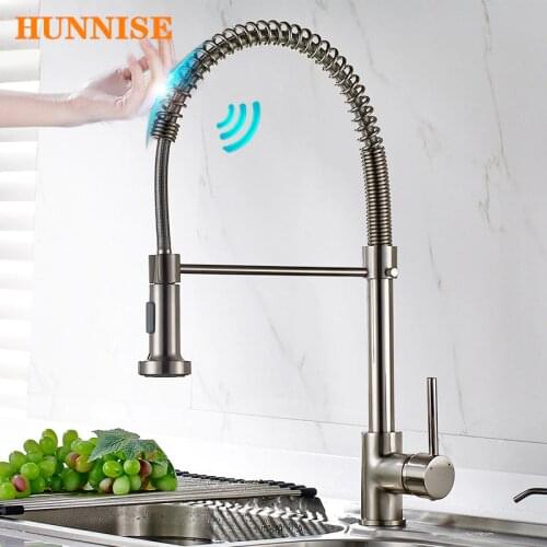 Touch Spring Kitchen Faucet of Pull Out Kitchen Sink Faucets Sensitive Spring Kitchen Tap Smart Touch Spring Kitchen Faucets