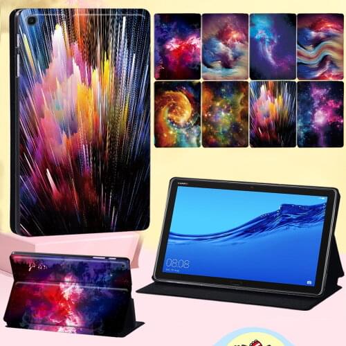 For Huawei MediaPad M5 Lite 10.1"/M5 Lite 8/MediaPad M5 10.8" Cover Case - Anti -cratch Space Pattern Leather Flip Tablet Case