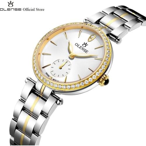 Watches for Women Quartz Sapphire Crystal Watch Diamonds OLENSE LQ8036 Vacuum Electroplating 316L Stainless Steel Ladies Watches