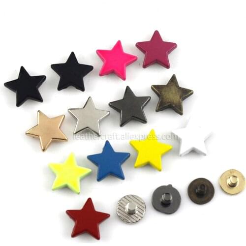 10pcs Metal Stars Rivets with Screw Punk Screwback Studs More Color Bag Clothing Garment Shoes Hat Leather Belt DIY Decor