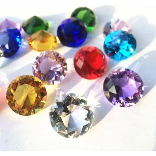 100pcs Lovely 20mm Mixed Colors K9 Crystal Small Diamonds Paperweight Wedding Table Decoration/ Display Window For Mobile Phone