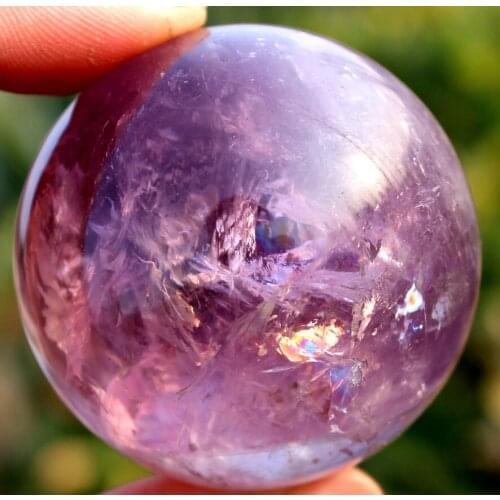 140g 46mm Natural Amethyst Quartz Crystal Sphere Ball Healing