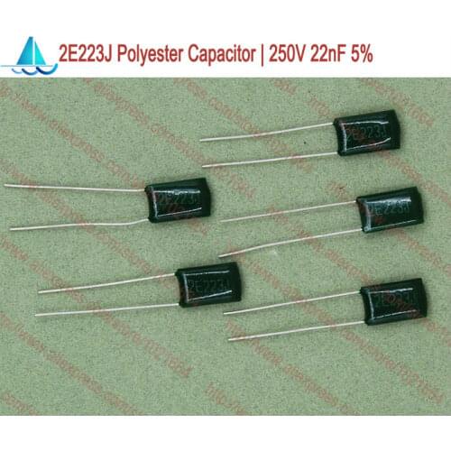 200pcs/lot) DIP 2E223J Polyester Film Capacitors 250V 22nF Through Hole TOL:5