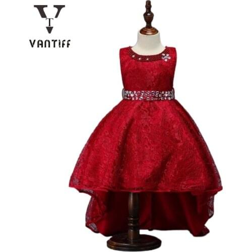 2021 Elegant Princess Gown For Girls Wedding Dress Beading Appliques Kids Evening Prom Dress Party Events Dress Christmas Dress