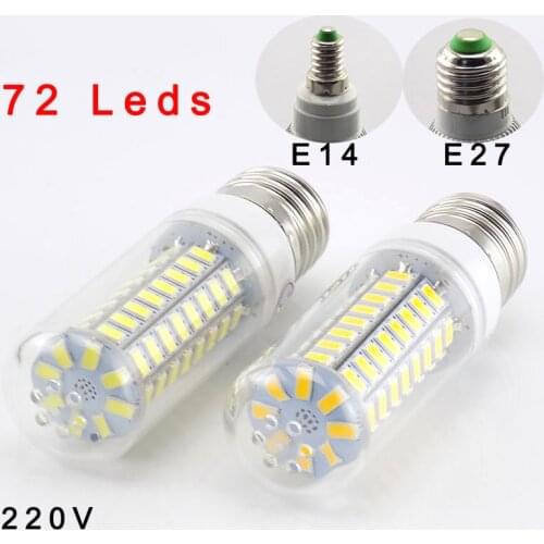 220V 72 LED Lamp Corn Bulb lights Lamparas SMD 5730 Lampada warm white E27 E14 Bombillas candle Light Ampoule led Light Bulbs