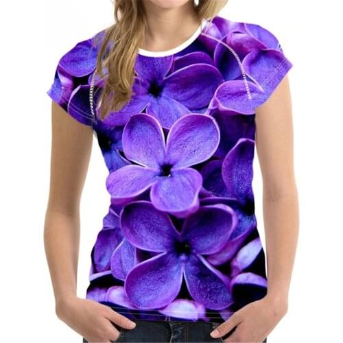 3D Flower Print Plus Size Tops Tee T-Shirt Women Summer Short Sleeve O-Neck Purple Oversize Tshirt 5XL 6XL футболки женские 2021