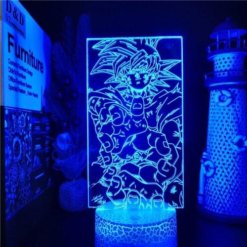 Acrylic Figure LED Night Light Dragon Ball Z Kamehameha Goku Night Light for Children Bedroom Decorative 3d Anime LED Light Gift
