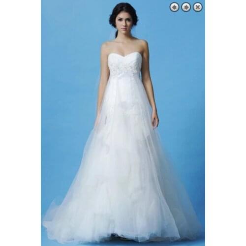 Free shipping new fashion 2016 designer bridal gown brides white long dress tulle plus size sweetheart elegant wedding dresses