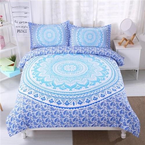 FANAIJIA Bohemian Duvet Cover Set with Pillowcase Bedding Sets Boho Mandala 3pcs Single Double AU Size Bedlinen