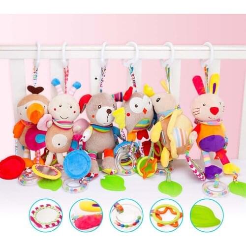 Kid Baby Crib Cot Pram Hanging Rattles Stroller Car Seat Toy Activity Soft Ringing Bell Toys Developing Pushchair Toy