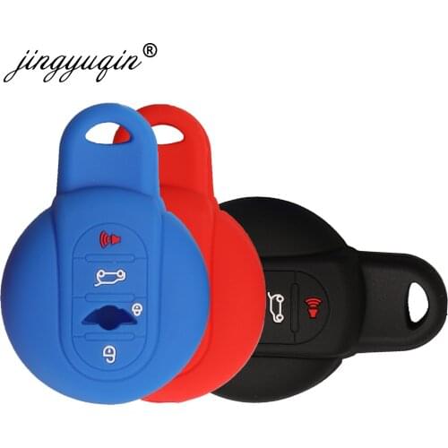 Jingyuqin 30pcs/lot Silicone Skin Car Key Case For BMW Mini Cooper F56 F55 F54 F60 Soft Rubber Cover Remote Key Car-styling