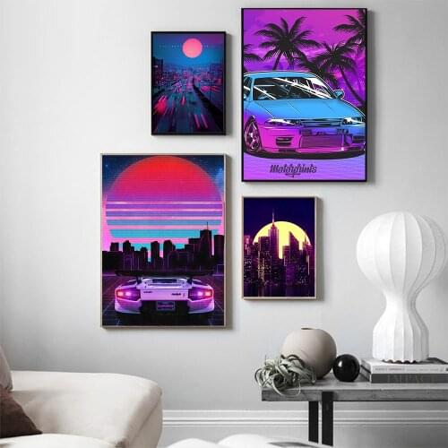 Cyberpunk Style Poster Future Robot Car Street Canvas Painting Wall Art For Living Room Wall Art Decorative Pictures Home Decor