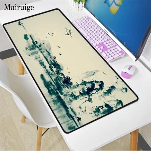 Chinese Ink Painting Style Anime Mouse Pad Computerl Mousepad Gamer Laptop Notebook Desk Mat Gaming Accessories XXL Waterproof