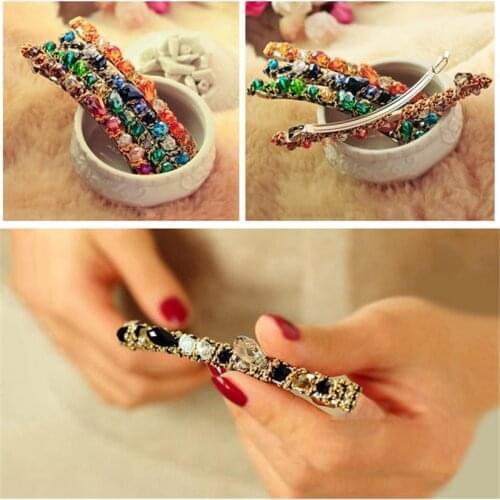 7 Colors Fashion Hair Pin Hairclip Jewelry Metal Alloy Sparkling Hair Pins Hair Clips for Women Girls Hairpins Accessories