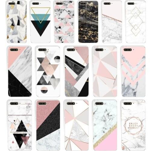 67SD Funny Geometry Splice Soft Silicone Tpu Cover Case for huawei Honor 7c 7x 7a pro 7x P20 Nova 2i 3i
