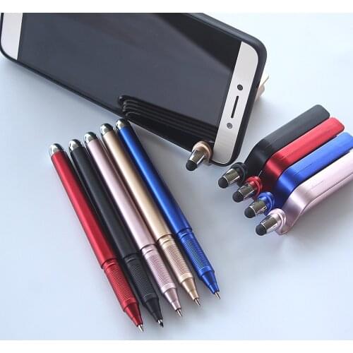3pcs/lot Cute Gel Pens Phone Bracket Pen Black Ink 0.5mm Very Good Writing Gel Ink Pen School Office Supplies