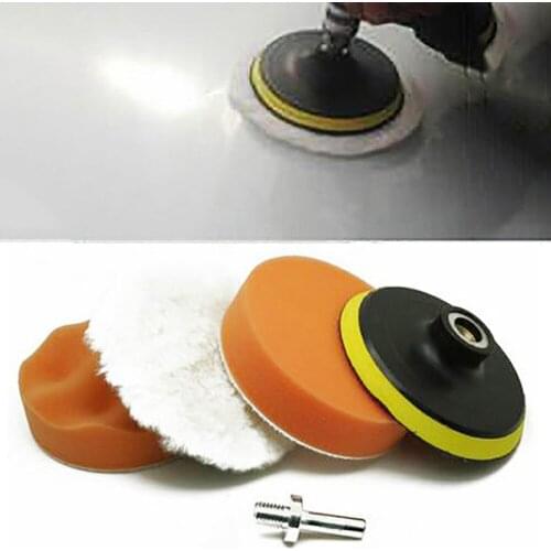 4“ ​Gross ​Polish Polishing Buffer Pad Sponge Compound Waxing Polishing Wheel Tool Sponge Pad Drill Adapter Polisher Kit Set