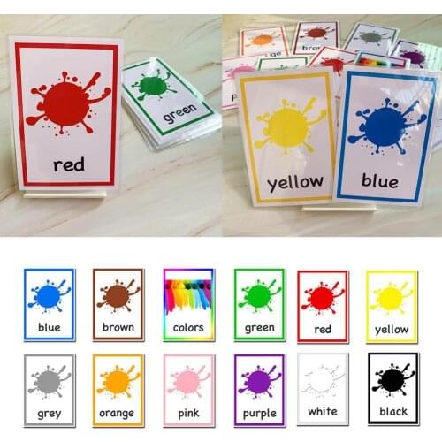 Montessori Kids English Learning Word Cards Eraly Educational Color Toys Memory Learning Games For Children Toys Cards Flas B3W7
